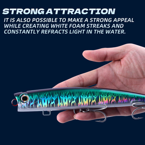 路亚饵撞排水波爬18cm66g22cm96g 4X三本钩 仿真鱼鳞烫金纸工艺