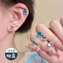 彩色爆闪绝美轻奢耳钉女2025新款 高级感耳骨钉养耳洞耳环耳饰 爆款