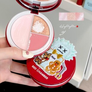 朱栈圣诞限定!RC三色高光盘燃夜颂歌气血提亮色水光多用珠光7.5g