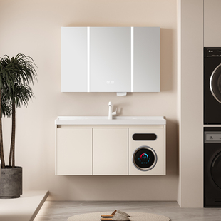 沐牌洗烘一体浴室柜带小洗衣机洗手洗脸盆卫生间多功能组合洗漱台