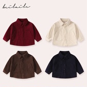 灯芯绒翻领衬衫 外套 婴儿童上衣服男童宝宝开衫 秋冬装 外套H16