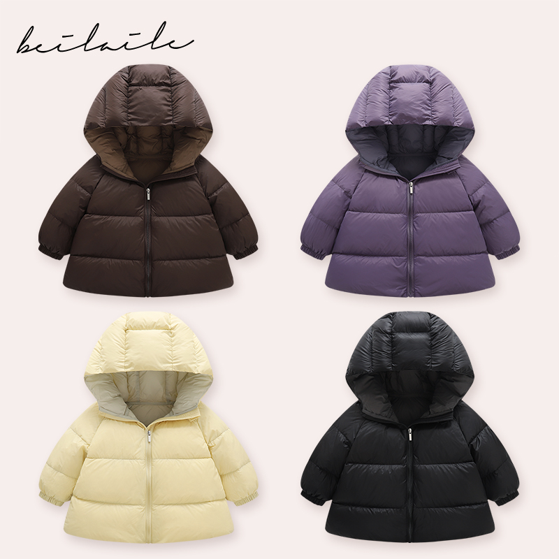 蓓莱乐中长款加厚女白鸭绒