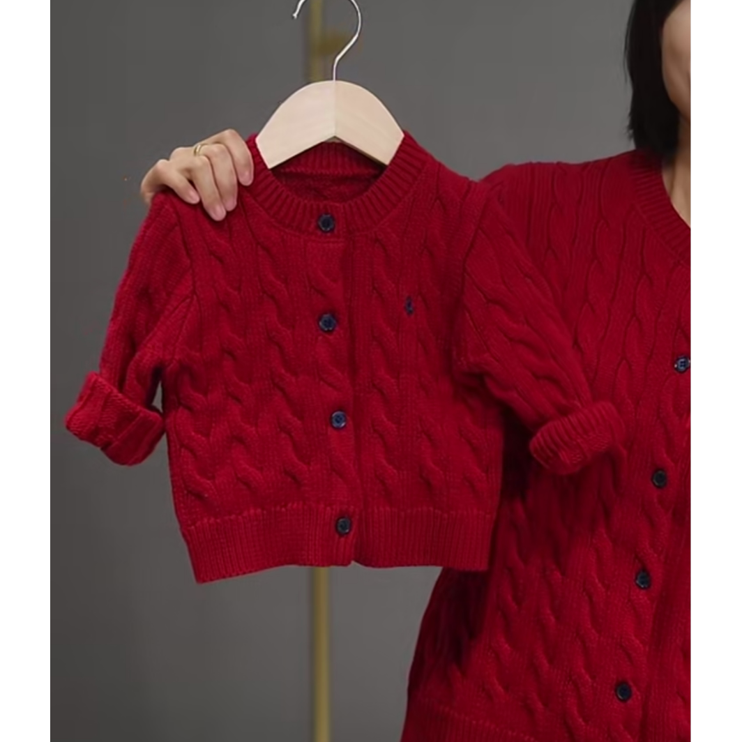 【刺绣麻花毛衣】婴儿童上衣服开衫宝宝秋冬季外套针织衫i2KK
