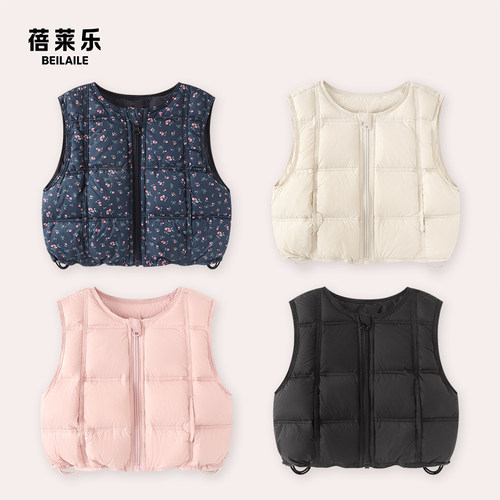 【三防圆领泡芙羽绒马甲】婴儿童女童男宝宝羽绒拜年秋冬保暖CF K