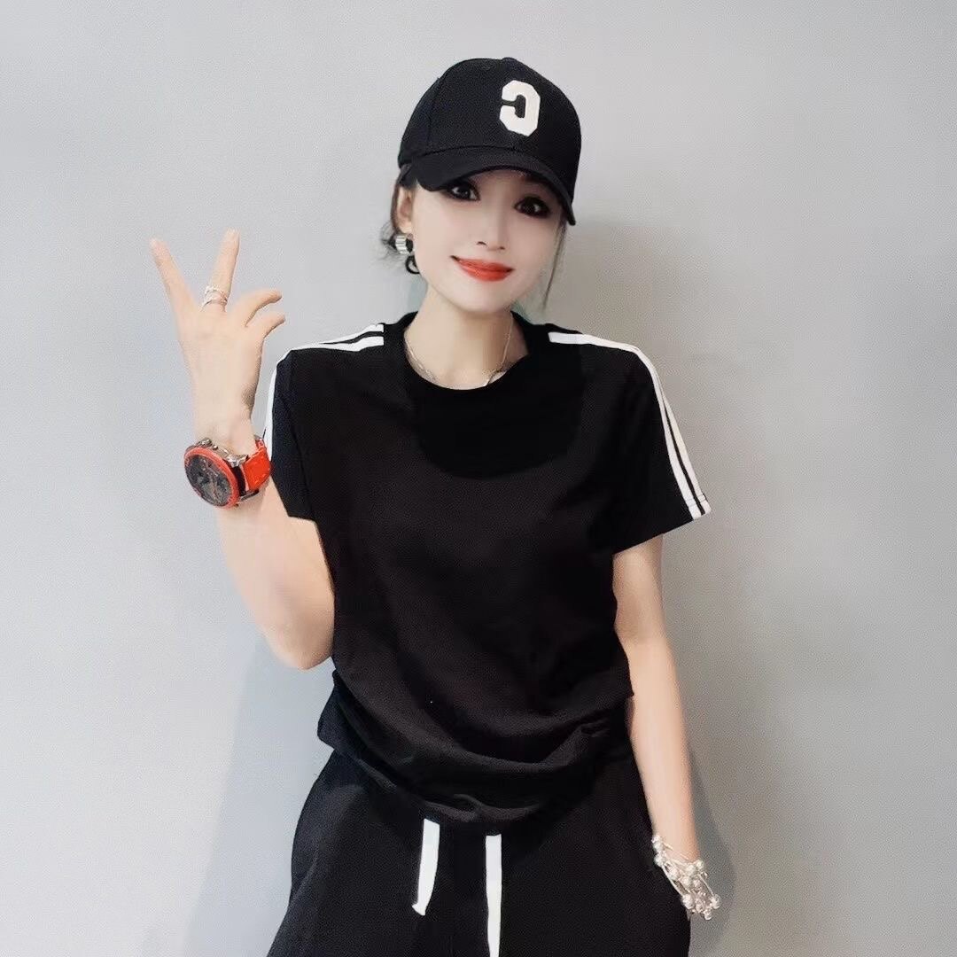 欧洲站女装短袖正肩T恤女夏季新款设计感网红宽松时尚上衣潮流