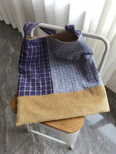 秋天的味道 手织布土布灯芯绒拼接复古小众单肩包女包