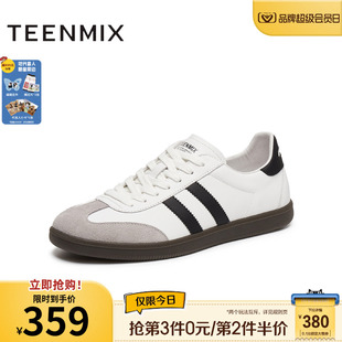 运动休闲百搭复古拼色潮流男德训鞋 天美意2025秋新款 DXX36CM5
