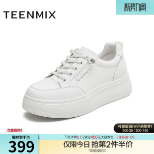新款 秋季 BL351CM5 女一脚蹬运动板鞋 天美意休闲厚底增高小白鞋