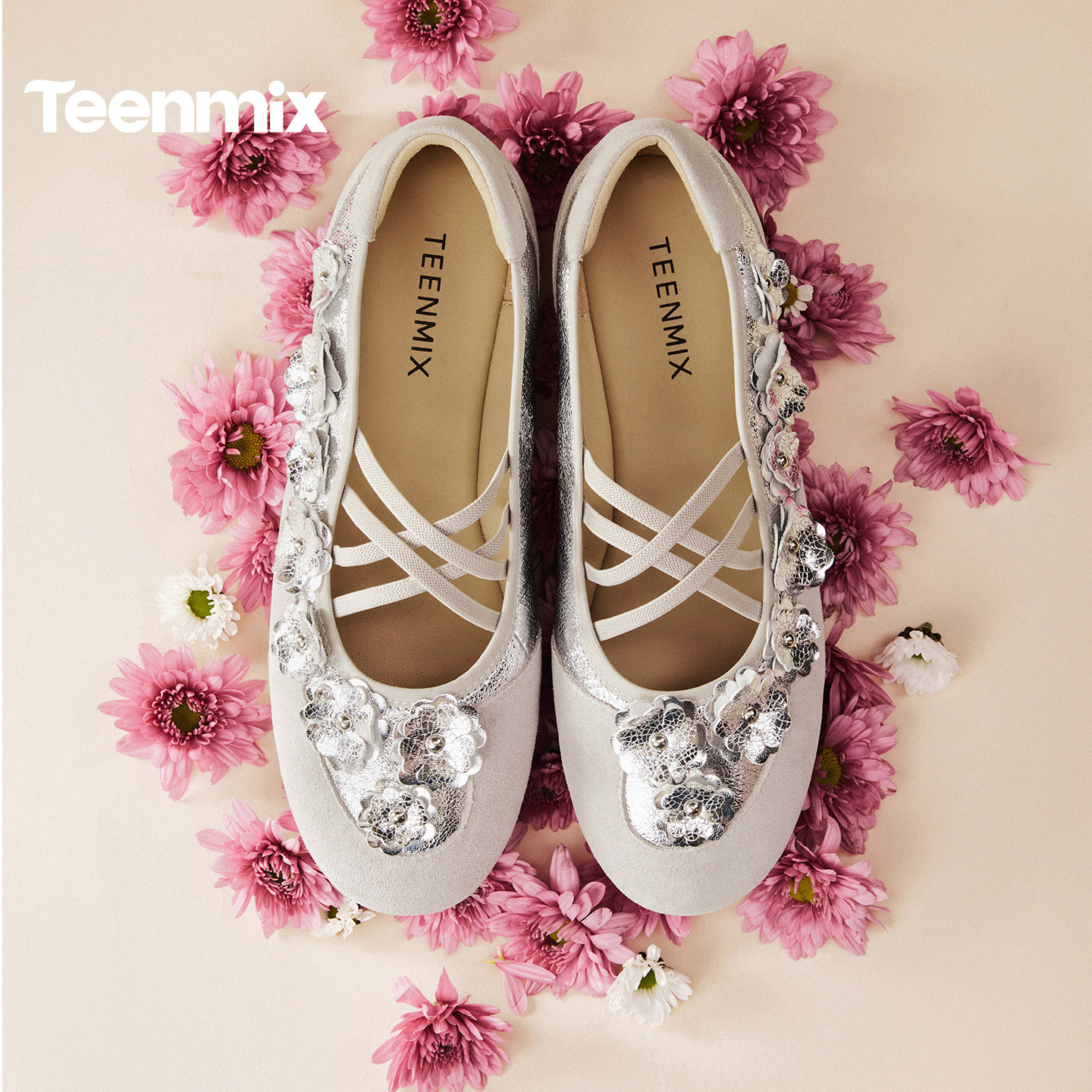 天美意复古软底芭蕾玛丽珍皮鞋平底鞋女银色浅口单鞋2026春季新款,女鞋,时尚芭蕾鞋,淘宝优惠券,粉丝福利购,淘宝优惠卷