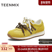 新款 天美意双鞋 BL891CM5 女休闲鞋 2025秋季 带厚底阿甘德训鞋 运动鞋