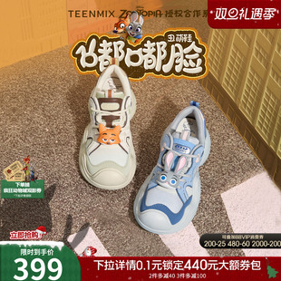 女加绒运动老爹鞋 天美意疯狂动物城联名嘟嘟脸丑萌鞋 高帮休闲鞋