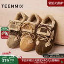 2025冬新款 女运动休闲鞋 BL951DM5 德训鞋 天美意复古厚底加绒毛毛鞋