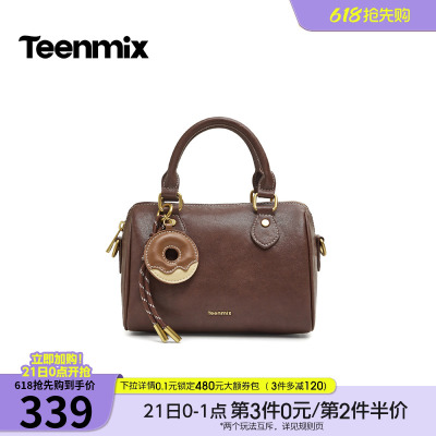 天美意2026秋新款商场同款复古百搭通勤甜甜圈波士顿包女X3353CX6