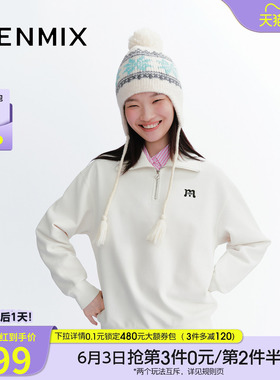 天美意休闲POLO衫女套头卫衣运动上衣冬季新款商场同款FSA19DT5