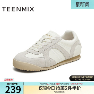 新款 秋季 KG120CM5 女银色运动鞋 天美意平底复古休闲阿甘德训鞋