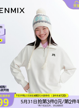 天美意休闲POLO衫女套头卫衣运动上衣冬季新款商场同款FSA19DT5
