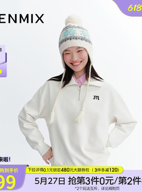 天美意休闲POLO衫女套头卫衣运动上衣冬季新款商场同款FSA19DT5