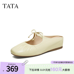 通勤可外穿凉拖鞋 TATA他她女鞋 羊皮软底穆勒鞋 时尚 YSW01CH5 新款