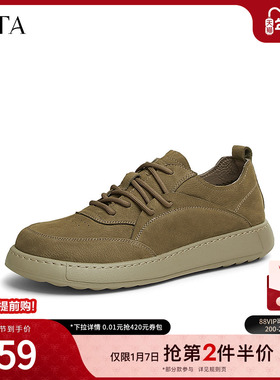 TATA他她商务复古皮鞋男士棕色真皮工装鞋男鞋2025春新款OCD05AM5