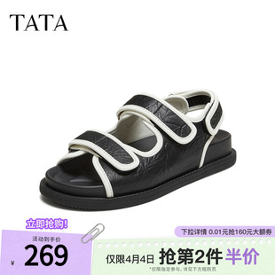 勃肯鞋 时尚 夏季 GUM01BL5 通勤黑色凉鞋 新款 百搭休闲鞋 TATA他她女鞋