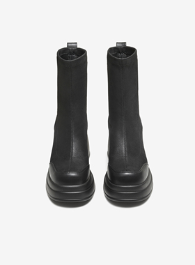 TATA他她靴子2025冬季新款弹力靴时尚百搭黑色显瘦短靴WEC04DZ5