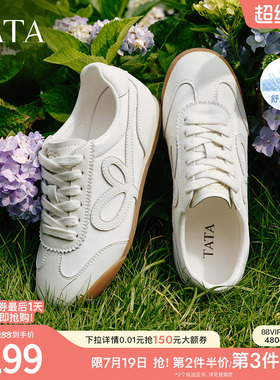 TATA他她女鞋新款阿甘鞋百搭简约休闲鞋通勤运动德训鞋CH304BM6
