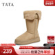 TATA他她雪地靴2025冬季 百搭套筒加绒靴子雪地毛毛靴棉鞋 CHN01DS5