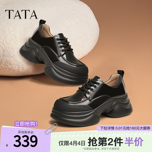 JK鞋 TATA他她厚底小皮鞋 子CCJ03CM5 制服鞋 新款 女松糕底单鞋 女春季