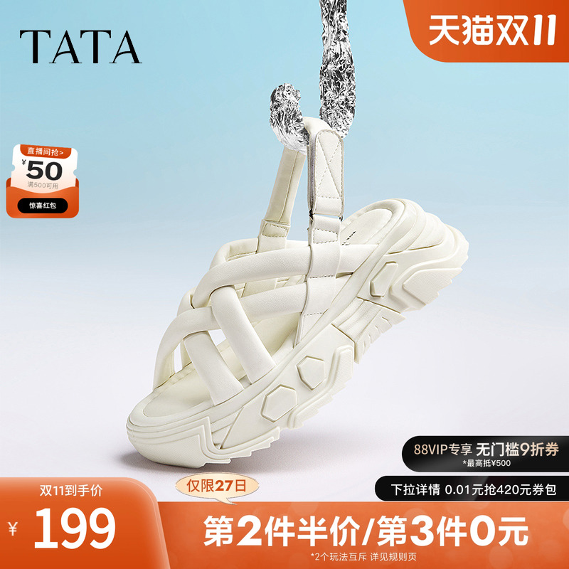 TATA/他她2023简约休闲凉鞋
