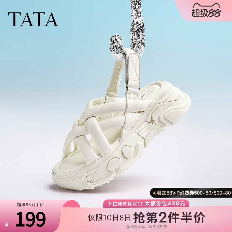 TATA/他她2023简约休闲凉鞋