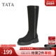 时装 TATA他她长靴2025冬季 新款 靴女骑士靴黑色粗跟长筒靴CHP01DC5