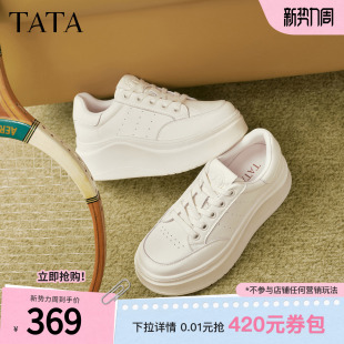 G3N01AM6 子2026新款 TATA他她小白鲸2.0厚底板鞋 女百搭增高小白鞋
