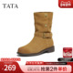 TATA他她靴子女2025冬新款 百搭时装 靴休闲靴短筒西部靴CKL02DS5