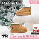 TATA他她圣诞靴加绒保暖雪地靴女靴厚底毛毛棉鞋短靴冬CDD03DD4