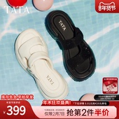 TATA他她休闲厚底拖鞋 7G305BT5 新款 女运动沙滩鞋 外穿凉拖2025夏季