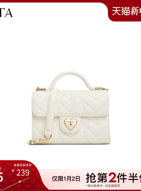 TATA他她法式菱格单肩包女包包小方包休闲斜挎包春季新款X3413AX5