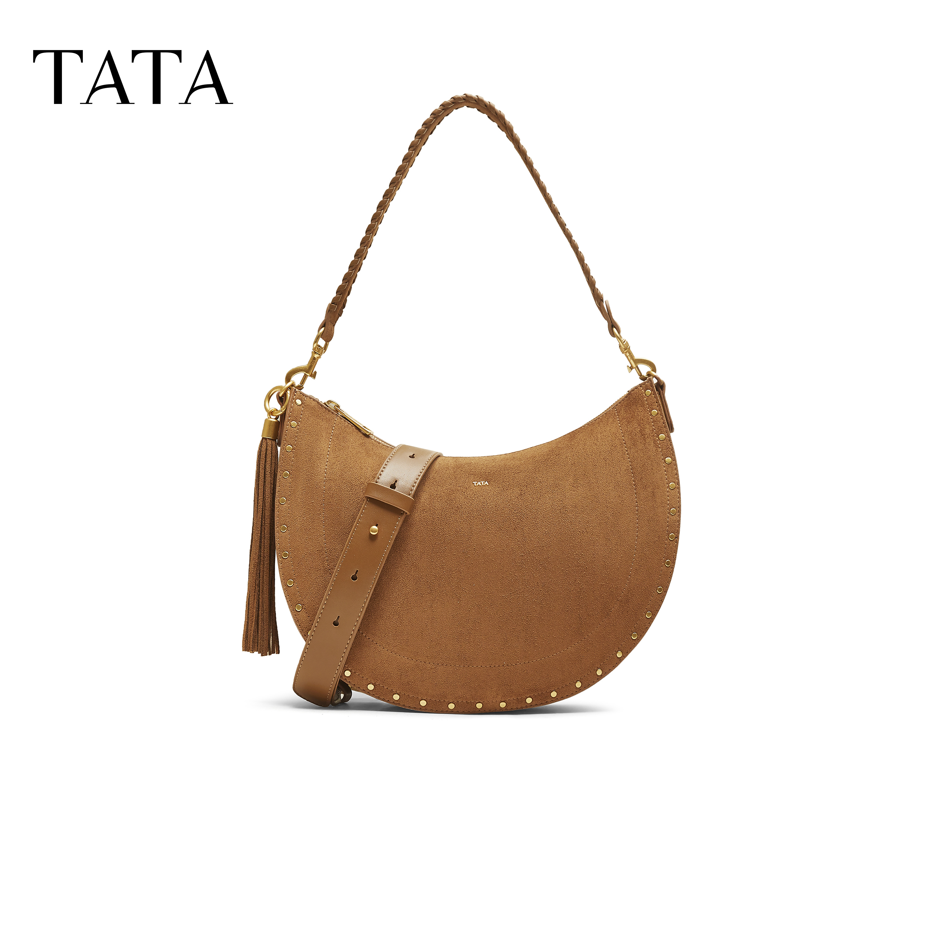 TATA他她绒面女包冬商场同款通勤单肩斜挎包女腋下包新款X3496CX5