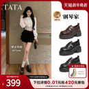 加绒牛津鞋 单鞋 CHY08AM6 女厚底英伦风小皮鞋 TATA他她钢琴家乐福鞋
