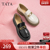 新款 Tata他她英伦厚底乐福鞋 WIZ12CA4 小皮鞋 2024冬季 女鞋 浅口单鞋