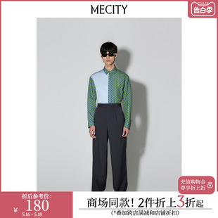 时髦宽松休闲直筒廓形条纹梭织裤 MECITY男士 春季 新款 男547288