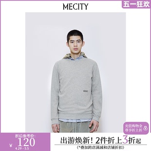 潮流印花罗纹小圆领套头长袖 MECITY男士 时尚 新款 卫衣男513440