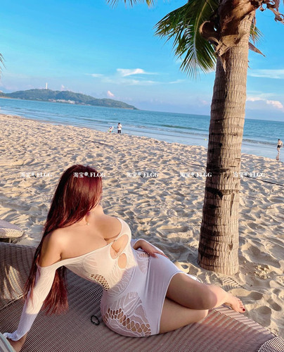 FLGG欧美性感镂空网纱透视比基尼泳衣女温泉度假沙滩裙泳装