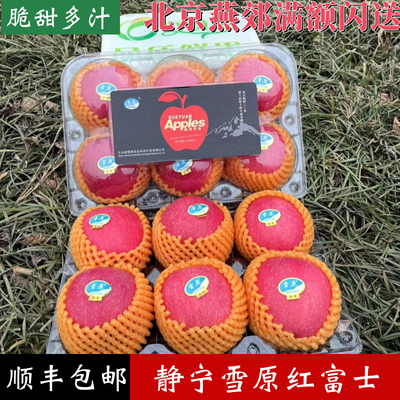 脆甜多汁全红雪原静宁红富士