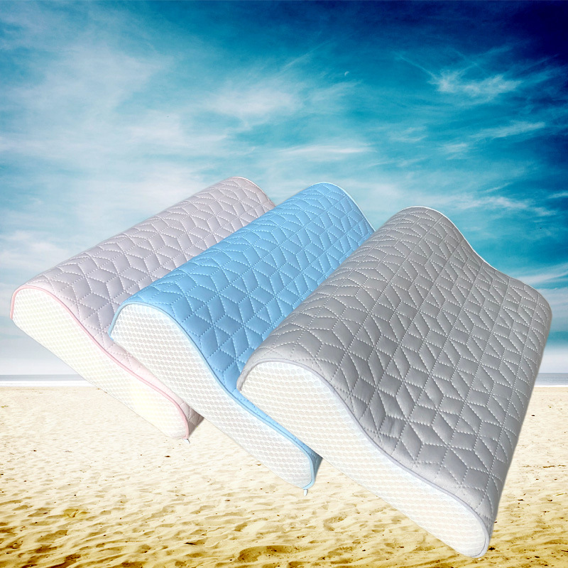 压花凉感面料记忆枕乳胶枕枕套50