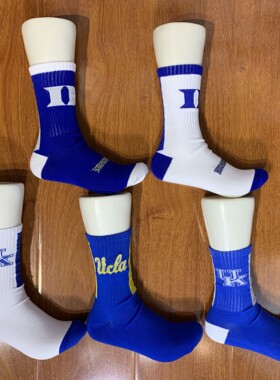 NCAA北卡杜克UCLA篮球袜休闲袜透气吸汗专业防滑透气湖人篮网袜子