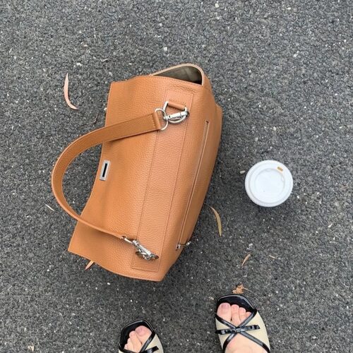 秀林同款荔枝纹翻盖单肩腋下包女