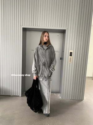 做旧卫衣裙子两件套搭配套装