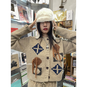 THESUMEY 韩系软毛绒绒酥软流苏开衫女2022新款秋冬慵懒风毛衣