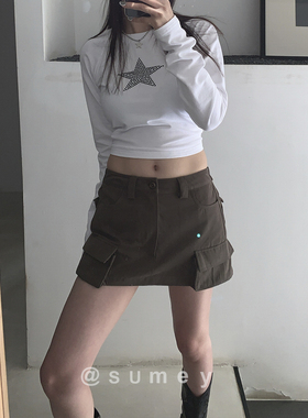 THESUMEY 4/12 20:00NEW  深咖色常规修身工装裤裙女 夏季