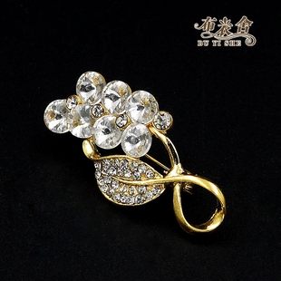 西装 胸针女胸花女饰品丝巾扣别针 开衫 波浪叶子钻石水晶高档韩版